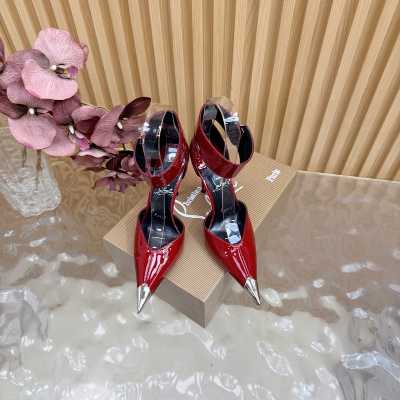 레드솔 장미 크리스탈 하이힐 샌들 001-214684