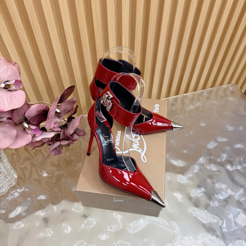 레드솔 장미 크리스탈 하이힐 샌들 001-214684