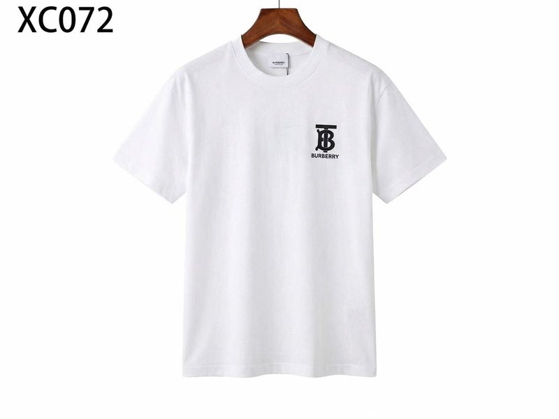 버버리 로고 자수 라운드넥 면 반팔 티셔츠 001-215097