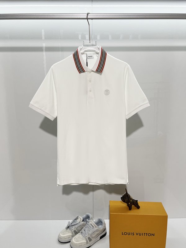 버버리 컬러 블록 스트라이프 자수 폴로 셔츠 001-215171