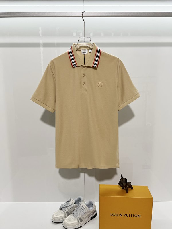 버버리 컬러 블록 스트라이프 자수 폴로 셔츠 001-215173