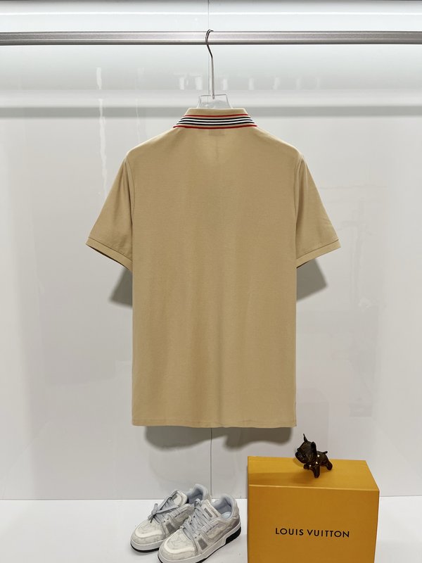 버버리 컬러 블록 스트라이프 자수 폴로 셔츠 001-215173