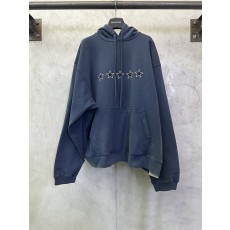 발렌시아가 별 다섯 개 로고 프린트 후드 티셔츠 001-215221