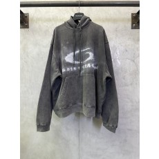 발렌시아가 싱글링 스모크 워시 후드 티셔츠 001-215224