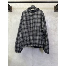 발렌시아가 체크 양면 착용 긴팔 지퍼 자켓 001-215240