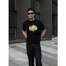 발렌시아가 BB 그래피티 프린트 머서라이즈드 코튼 티셔 001-215282