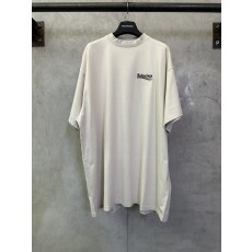발렌시아가 클래식 콜라 웨이브 로고 자수 반팔 티셔츠 001-215297