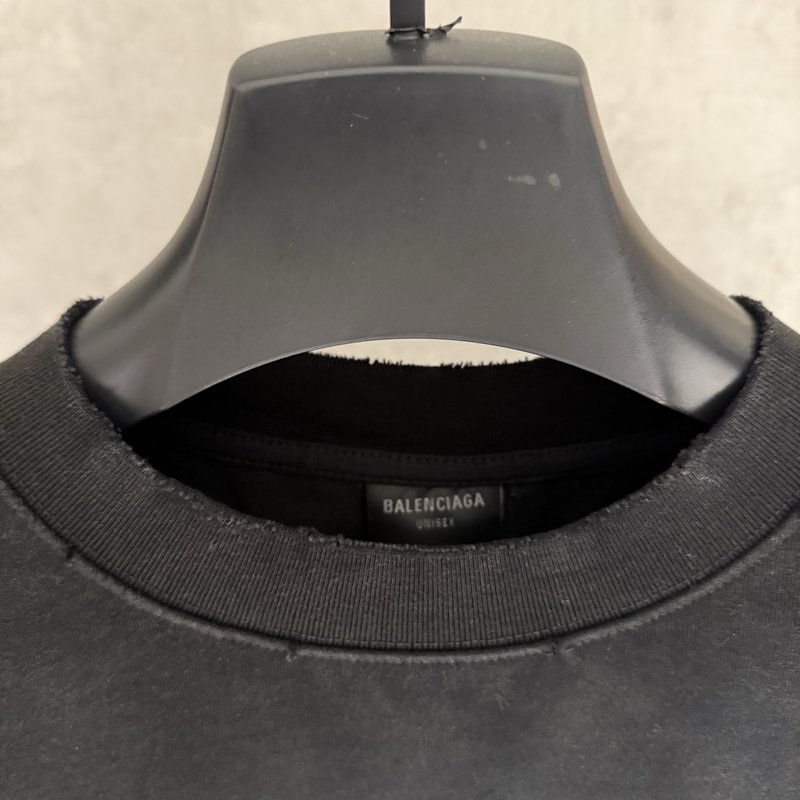 발렌시아가 유니섹스 순면 자수 반팔 티셔츠 001-215301