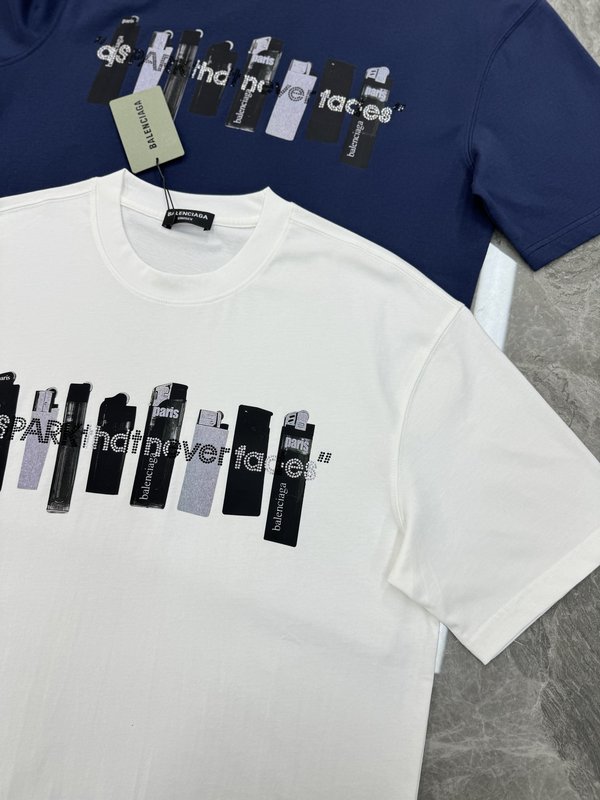 발렌시아가 유니섹스 순면 레터링 티셔츠 001-215320