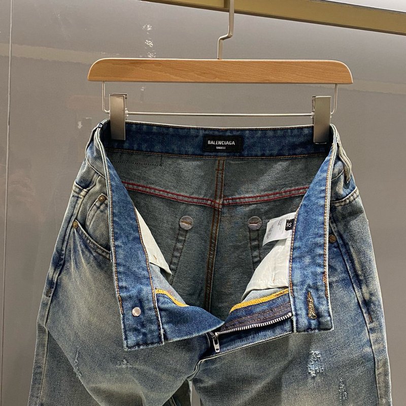 발렌시아가 남성 워싱 스트레치 데님 팬츠 001-215323