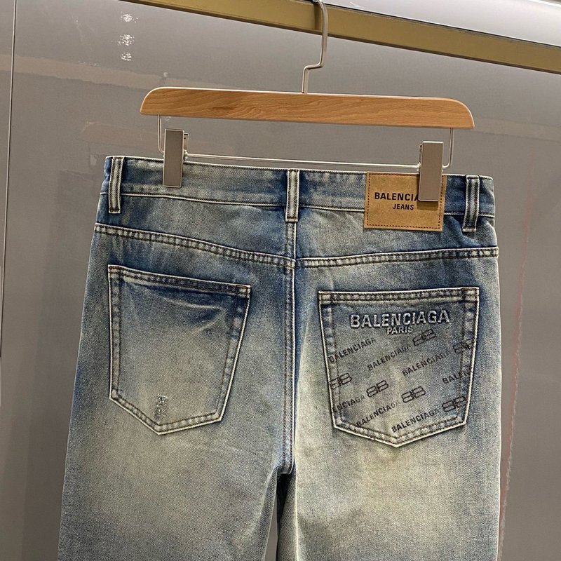 발렌시아가 남성 워싱 스트레치 데님 팬츠 001-215323