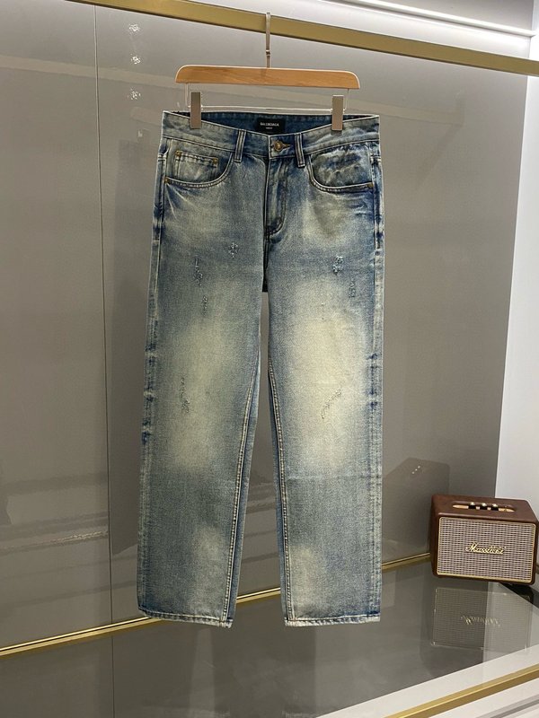 발렌시아가 남성 워싱 스트레치 데님 팬츠 001-215323