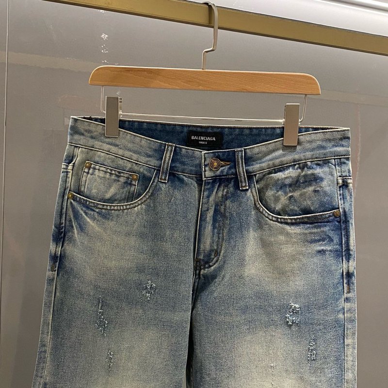 발렌시아가 남성 워싱 스트레치 데님 팬츠 001-215323