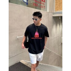 발렌시아가 유니섹스 면 프린트 티셔츠 001-215342
