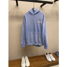 발렌시아가 워싱 블루 로고 후드 티셔츠 001-215369