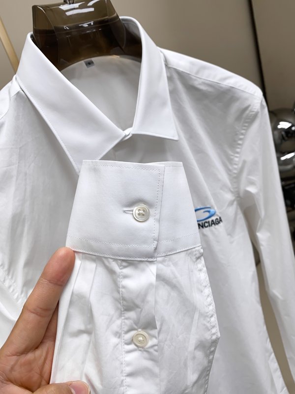 발렌시아가 남성 순면 자수 긴팔 셔츠 001-215387