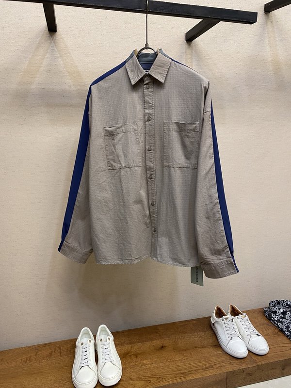 발렌시아가 워싱 디스트레스 패치워크 셔츠 001-215396