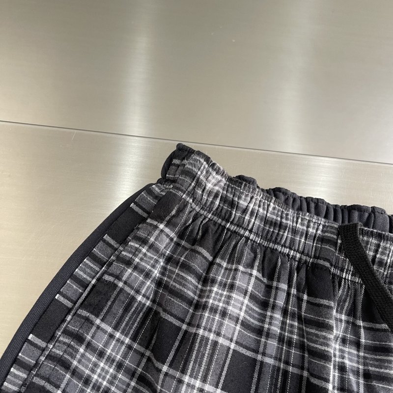 발렌시아가 앞뒤 패치워크 체크 팬츠 001-215418