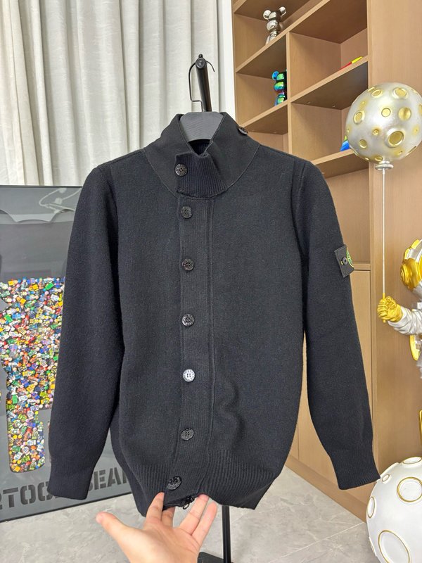 스톤아일랜드 니트 울 블렌드 카디건 자켓 001-215678