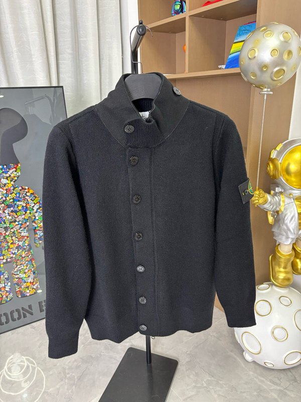 스톤아일랜드 니트 울 블렌드 카디건 자켓 001-215678