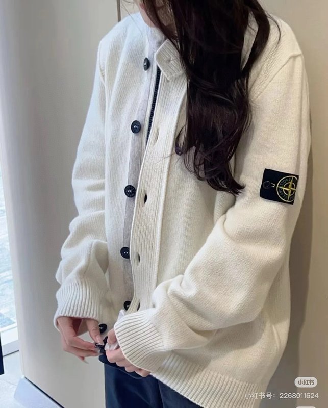 스톤아일랜드 니트 울 혼방 카디건 자켓 001-215698