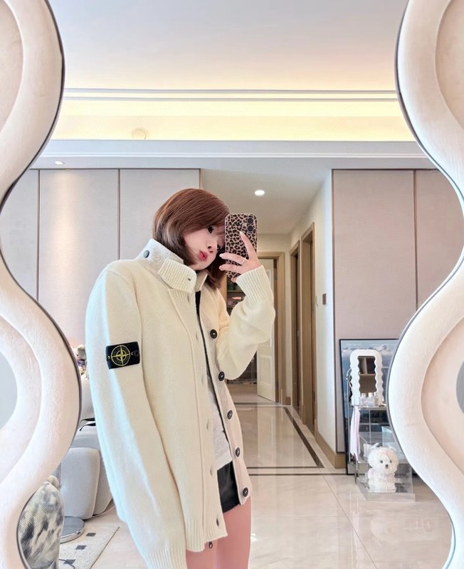 스톤아일랜드 니트 울 혼방 카디건 자켓 001-215698