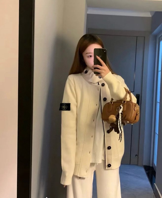 스톤아일랜드 니트 울 혼방 카디건 자켓 001-215698