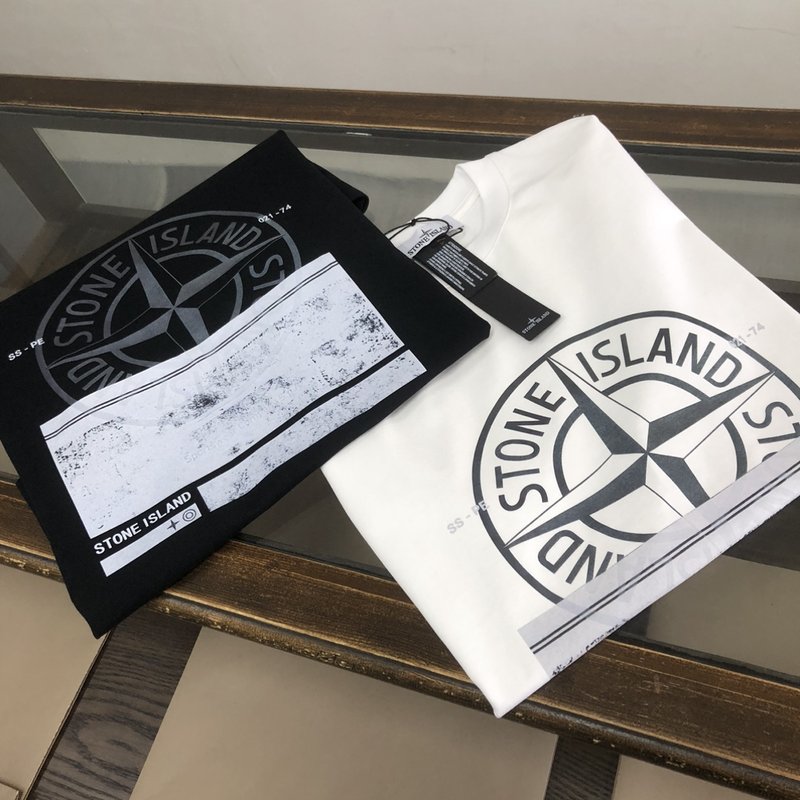 스톤아일랜드 면 커플 반팔 티셔츠 001-215733