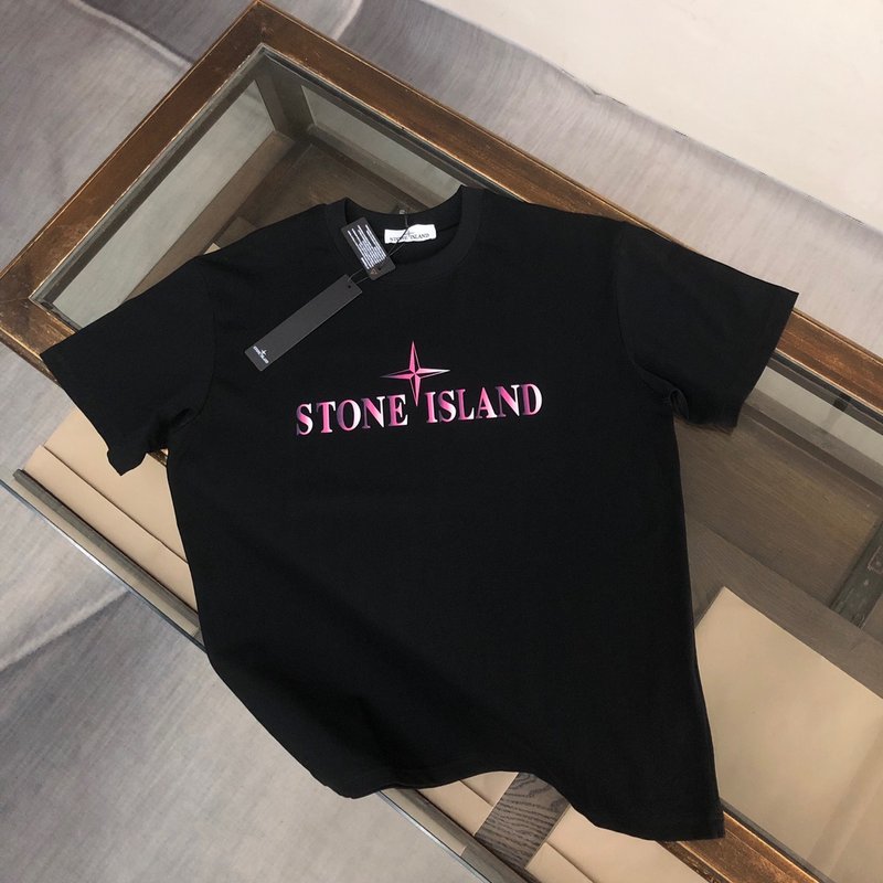 스톤아일랜드 면 커플 반팔 티셔츠 001-215735