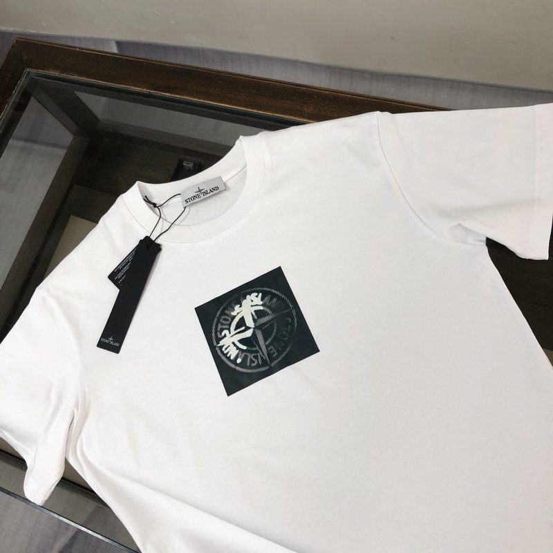 스톤아일랜드 면 커플 반팔 티셔츠 001-215751