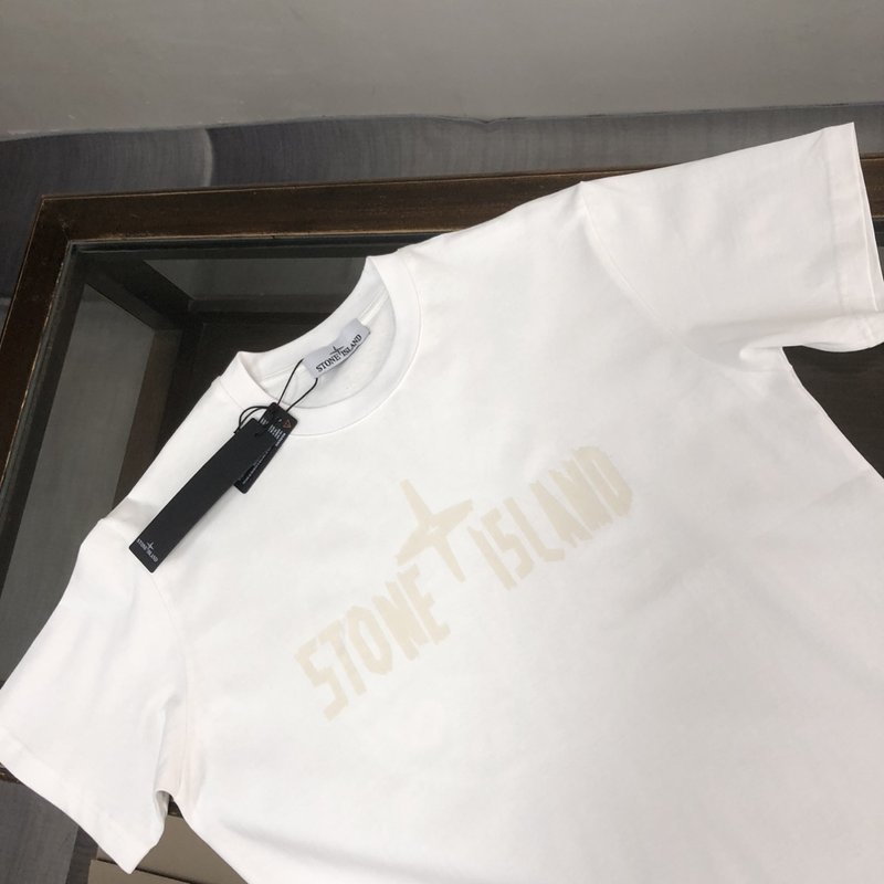 스톤아일랜드 면 커플 반팔 티셔츠 001-215757