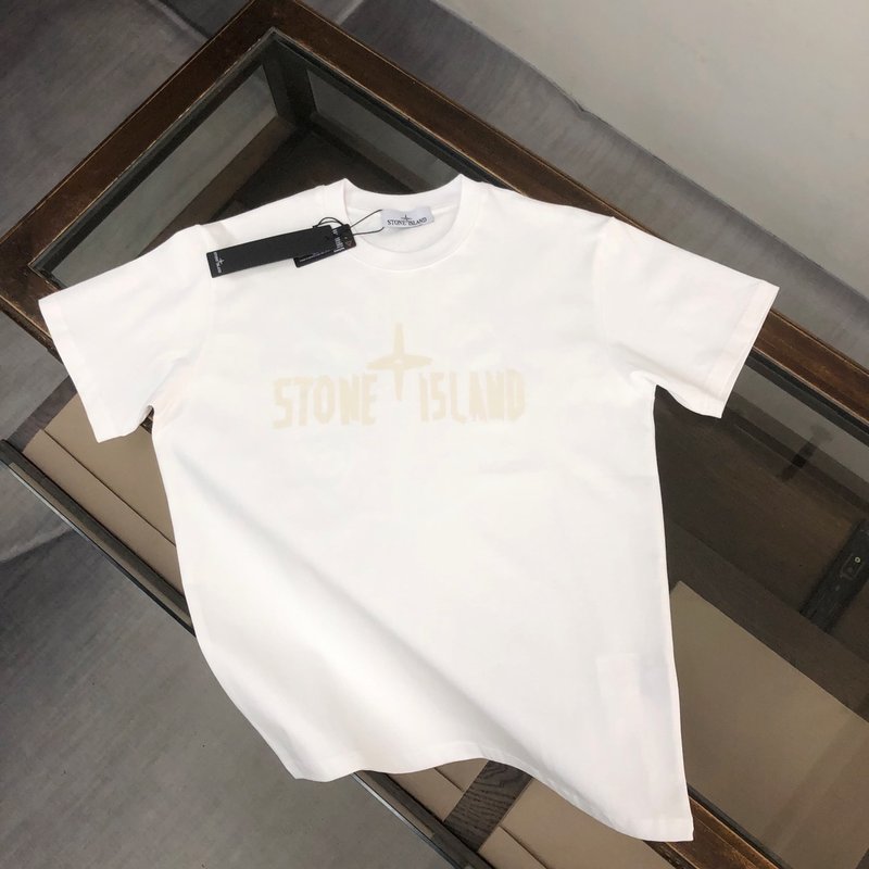 스톤아일랜드 면 커플 반팔 티셔츠 001-215757