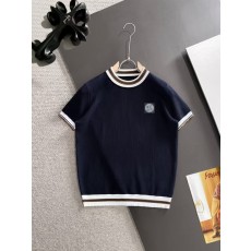 스톤아일랜드 남성 컬러블록 니트 반팔 티셔츠 001-215806