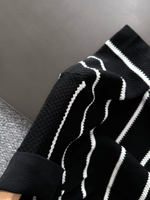 스톤아일랜드 파인애플 무늬 니트 칼라 스트라이프 반팔 001-215813