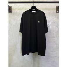 스톤아일랜드 중량감 면 로고 자수 라운드 티셔츠 001-215827