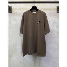 스톤아일랜드 중량감 면 로고 자수 라운드 티셔츠 001-215828