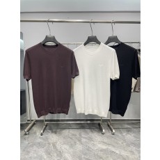 제니아 솔리드 니트 라운드넥 캐주얼 반팔 티셔츠 001-215929