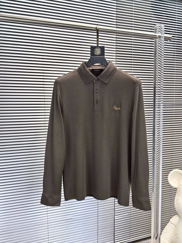 제냐 남성 긴팔 칼라 티셔츠 001-215938