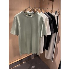 제냐 남성용 봄여름 순면 자수 반팔 티셔츠 001-215945