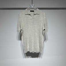 제니아 리넨 코튼 혼방 시걸 칼라 반팔 티셔츠 001-215951