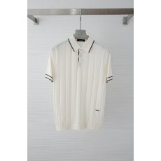제냐 장면 면 니트 칼라 반팔 티셔츠 001-215976