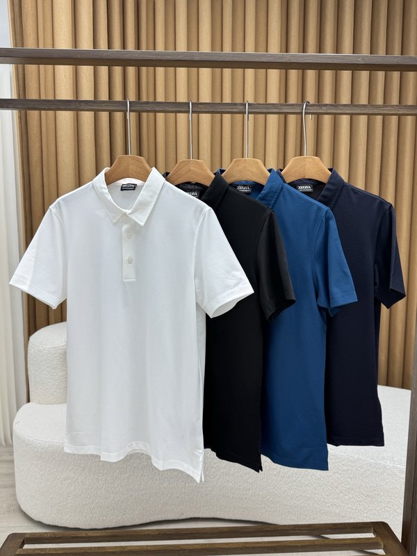 제니아 실크 혼방 반팔 폴로 셔츠 001-215977
