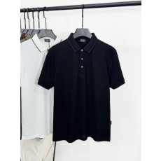 제냐 실크 혼방 반팔 폴로 셔츠 001-216000