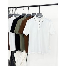 제냐 실크 혼방 반팔 폴로 셔츠 001-216001