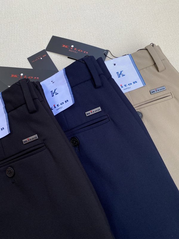 Kiton 남성 비즈니스 캐주얼 슬랙스 001-216034