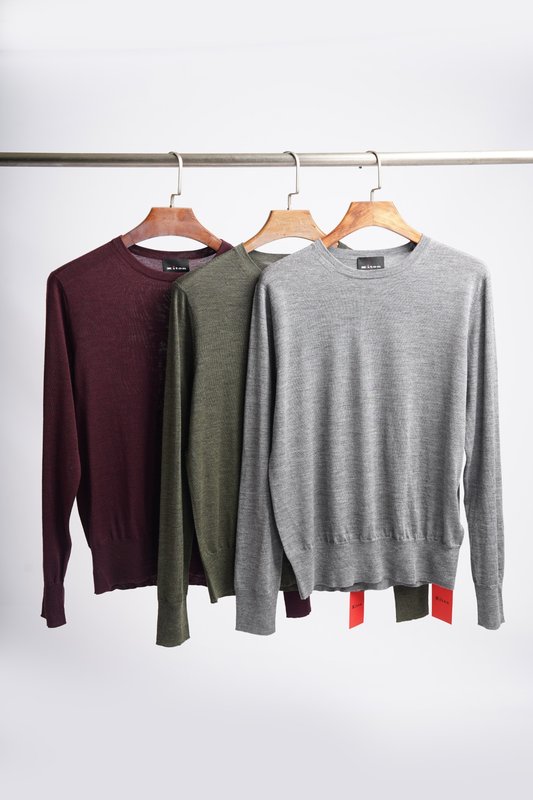 Kiton 남성 울 라운드 니트 001-216036