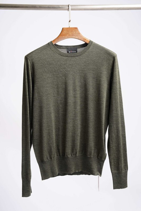 Kiton 남성 울 라운드 니트 001-216036