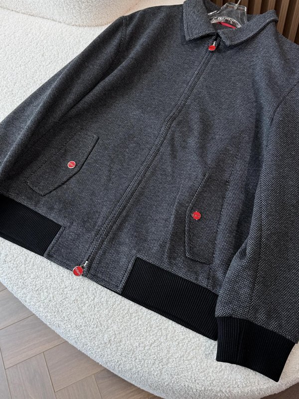 Kiton 가을 겨울 헤링본 텍스처 비즈니스 캐주얼 자 001-216040