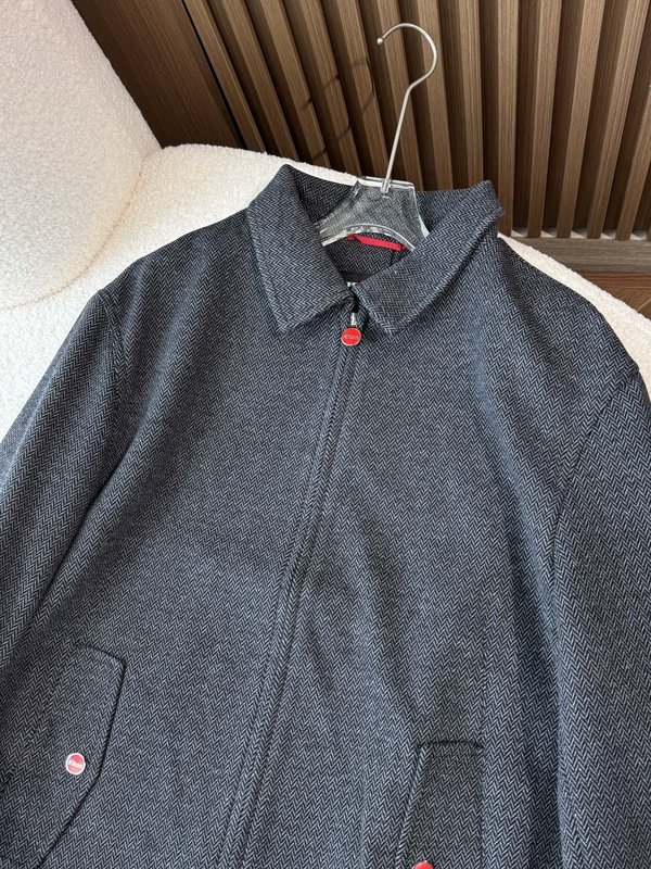 Kiton 가을 겨울 헤링본 텍스처 비즈니스 캐주얼 자 001-216040
