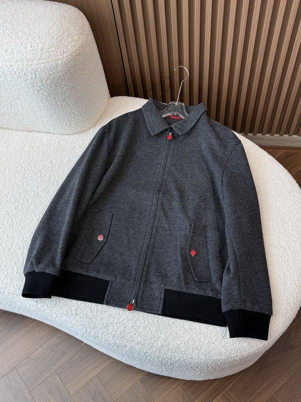 Kiton 가을 겨울 헤링본 텍스처 비즈니스 캐주얼 자 001-216040